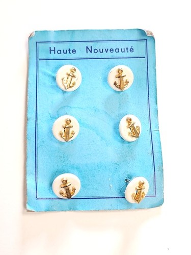Vintage boutons dorés marine - vintage,