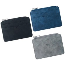 Mini porte-cartes d'identité portefeuille fermeture éclair PU portable sac