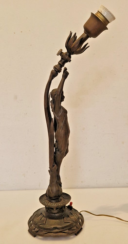 Art nouveau pied lampe - art,