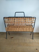 Porte Revue en Fer et Rotin - Vintage -  Années 60 