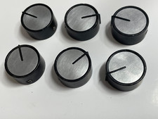 JTM45 MARSHALL BLOCK LOGO - 6 SILVER DISK KNOBS STYLE