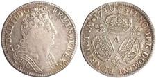 1/4 écu aux 3 couronnes Louis XIV 1710 A (Paris) !