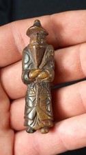 Okimono Bois Sculpté Ancien XIXe Japon Edo ? Dignitaire