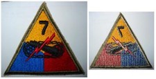 US ww2 Patch insigne 7th armored blindé dday Utah para veste casque GI ardennes