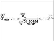 SILENCIEUX INTERMéDIAIRE OPEL MERIVA A MONOSPACE 1.6