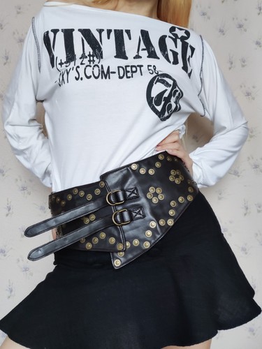 Ceinture femme large - , cuir
