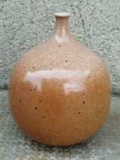 Vase boule design 60 70 céramique pottery col style ruelland