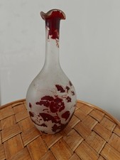 Soliflore vase pate de verre marmoréen signé