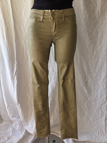 Pantalon jeans femme doré - pantalon,