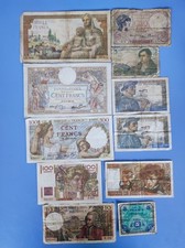 Lot 11 Billets Anciens Francs-