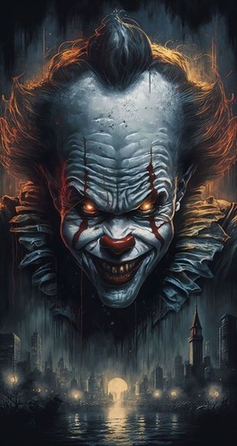 Plaque métal clown - , horreur