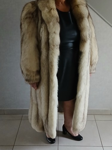 Manteau fourrure renard blanc - manteau,