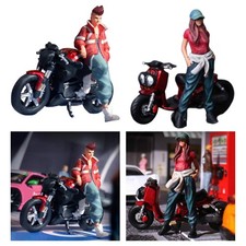 Figurine Miniature Motard Moto Résine 1 64 avec Personnage Micro Motocyclette