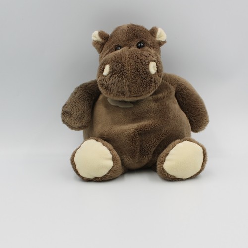 Doudou hippopotame marron