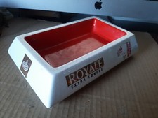 GRAND CENDRIER VIDE POCHE PUBLICITE ROYALE EXTRA LONGUE ROUGE BLANC DORÉ DESIGN