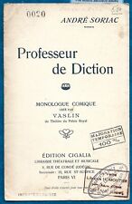 PROFESSEUR DE DICTION . monologue comique VASLIN / André SORIAC