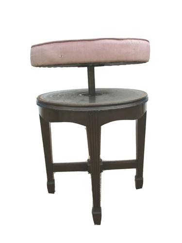 Tabouret piano bois signé - bois,