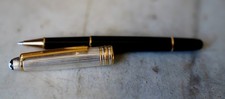 MAGNIFIQUE STYLO ROLLER MONTBLANC MEISTERSTÜCK DOUE ARGENT MASSIF 925 GODRONS