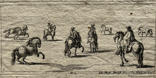 Cheval dressage gravure eau - cheval,