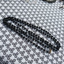 Ancien Collier sautoir Noir perles à facettes jais pâte verre  années 1920/1940