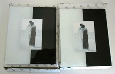 Cadre Photo Noir et Blanc Verre Biseauté 23x19 Photo 9x13 cm Glass photo frame 