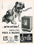 PUBLICITE ADVERTISING 014   1963   DEVILLE CHARLEVILLE    poele à mazout