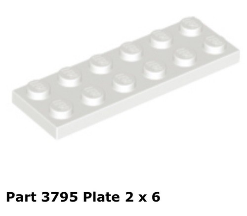 Lego 3795 white plate x - 3795, 2