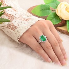 Zambien Émeraude Gemme Anneau