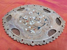 Sculpture florale Marbre Pietra Dura pierres semi-précieuses Décor Inde Asie I