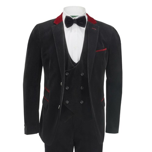 Hommes velours noir pièce - velours,