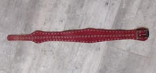 Large ceinture femme vintage ceinturon cuir clouté rouge bordeaux