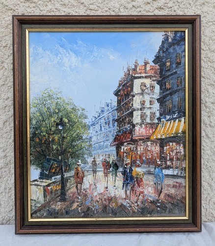 Tableau peinture paris scène - tableau,