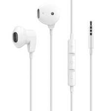 LinQ Écouteurs Filaires Jack 3.5mm Microphone Fonction Kit Mains Libres Blanc