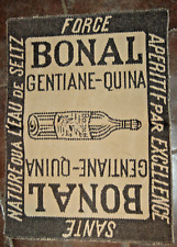 Tapis de Carte Publicitaire BONAL GENTIANE - QUINA  Bar Bistrot -50/68 cm ancien