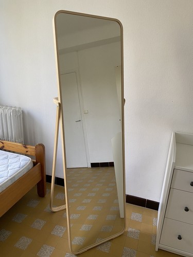 Grand miroir sur pied bois - grand,