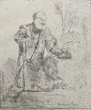 Rembrandt van Rijn St Peter Saint Pierre  héliogravure Circa 1850 