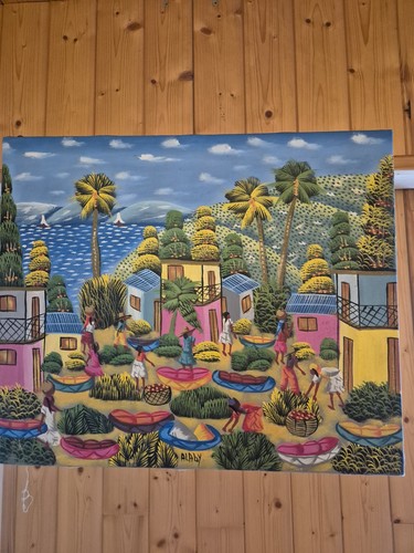 Peinture art naif haïti - art,
