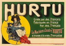 PUB MACHINE à COUDRE HURTU Rxrn-POSTER HQ 50x70cm d'une AFFICHE VINTAGE