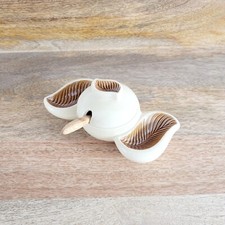 Service à condiments Verceram - salière, poivrière, moutardier - beige et marron