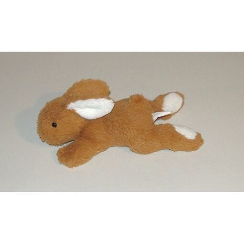 Doudou lapin marron couché - marron,