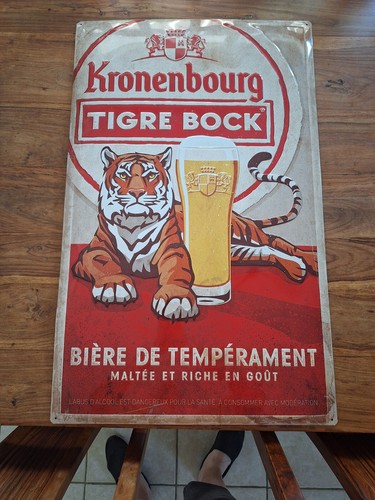 Plaque métal bière tigre - métal,