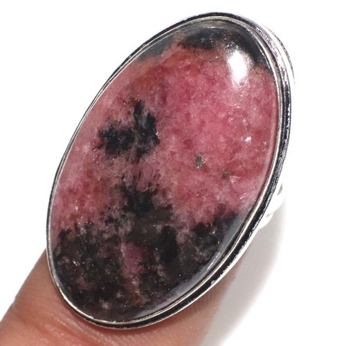 Bague argentée rhodonite - bague,