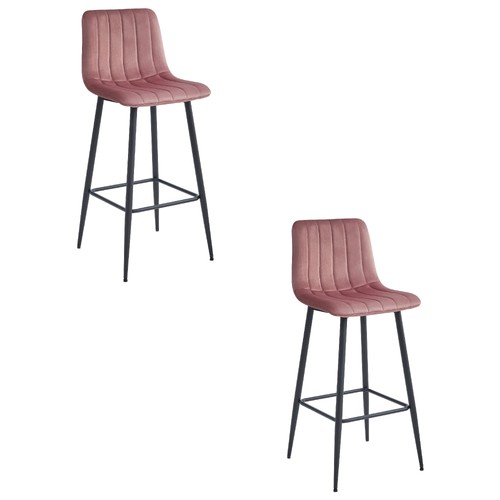 Tabouret pozza velours rose - tabouret,