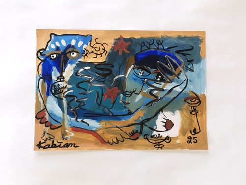 Peinture originale sur papier - sur,