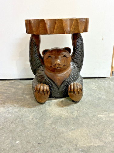 Grande sculpture ours bois - grande,