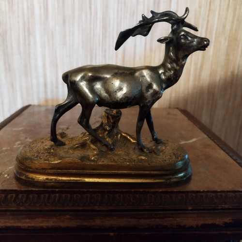 Statuette daim bronze - statuette,