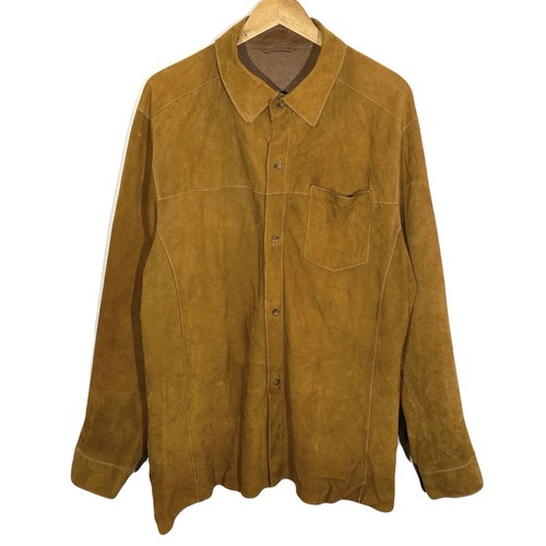 Chemise cuir suede marron - chemise,