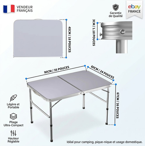 Table camping pliante - camping,