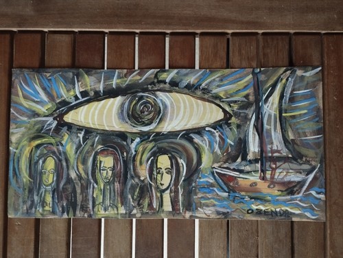 Ozenda huile sur papier - :,