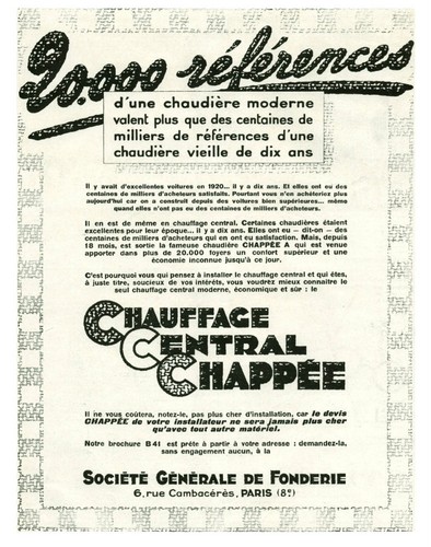 Publicité ancienne chauffage